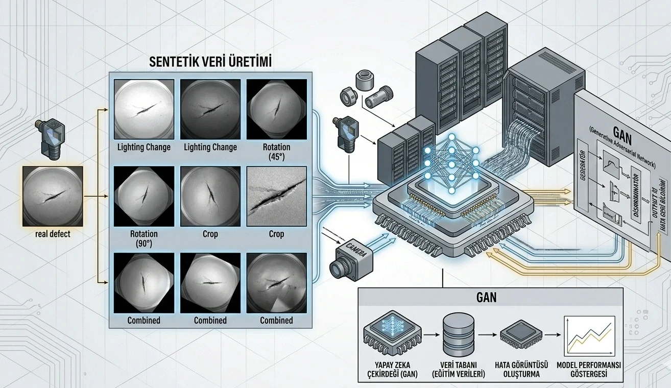 Yapay Zeka Kalite Kontrol Yazılımı Ve Derin Öğrenme Modelleri 2 Yüzey Kusur Tespiti Modellerinde Veri Seti Eksikliğini Gidermek Amacıyla Kullanılan Sentetik Veri Üretimi Ve Yapay Zeka Model Eğitimi Iş Akışı.